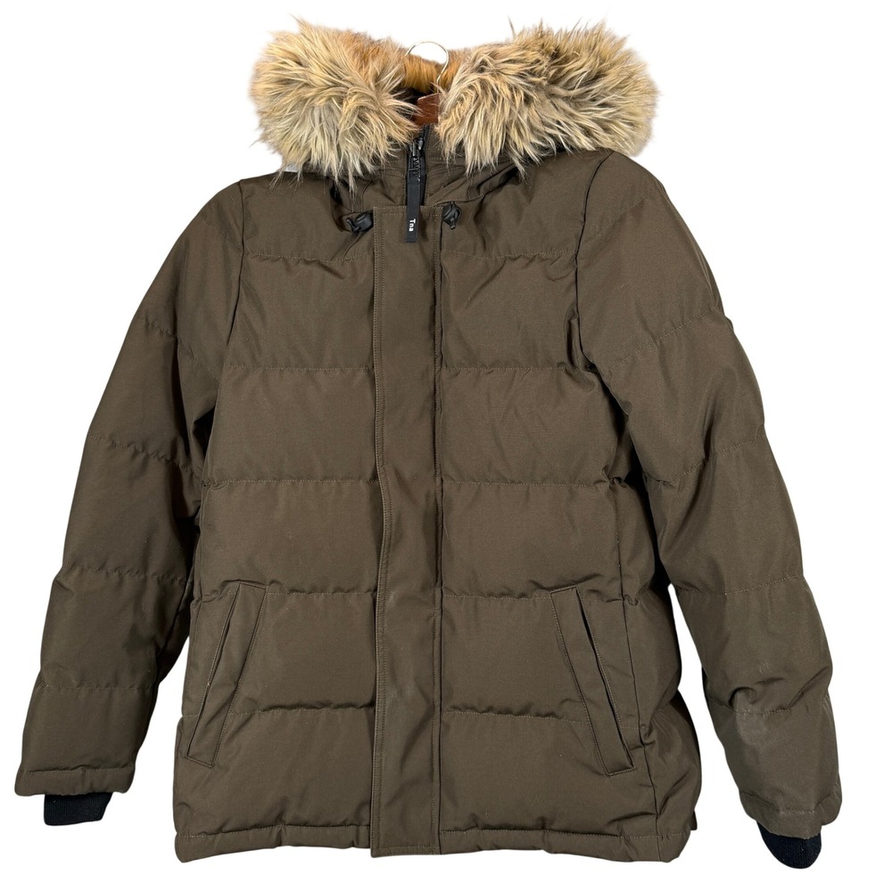 Aritzia Tna The Powder Parka M Dark Olive 700+ Fill Down Faux Fur Hood ColdStop